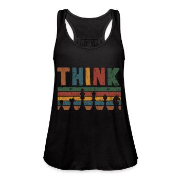 Think Checker - Women's Flowy Tank Top by Bella - black - Front - Julia (174cm)