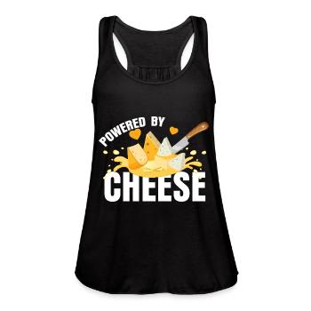 Cheese powerd by Cheese - Women's Flowy Tank Top by Bella - black - Front - Julia (174cm)