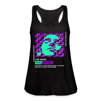 Life Streetwear - Women's Flowy Tank Top by Bella - black - Front - Julia (174cm)