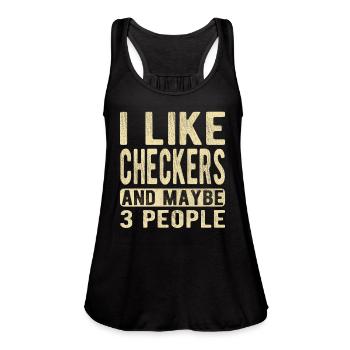 Checkers Saying - Women's Flowy Tank Top by Bella - black - Front - Julia (174cm)