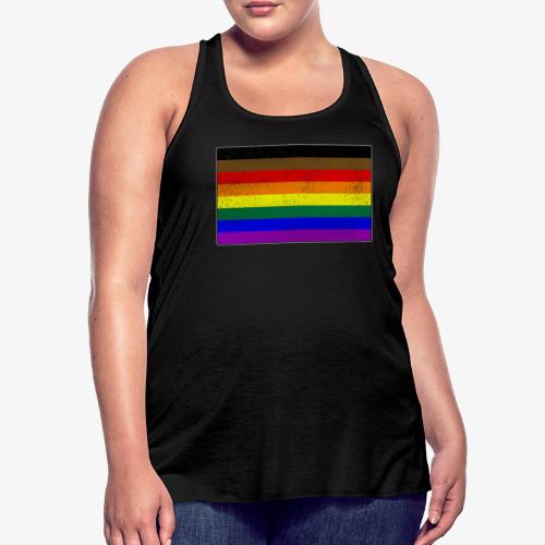 Distressed Philly LGBTQ Gay Pride Flag - Women's Flowy Tank Top by Bella