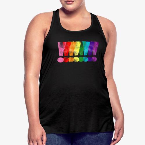 Distressed Gilbert Baker LGBT Pride Exclamation - Women's Flowy Tank Top by Bella