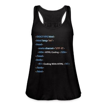 HTML Coding - Women's Flowy Tank Top by Bella - black - Front - Julia (174cm)