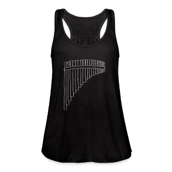 Pan Flute Oneline Art - Pan Flute Musical - Women's Flowy Tank Top by Bella - black - Front - Julia (174cm)