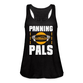 Panning Pals - Gold Panning Mining - Women's Flowy Tank Top by Bella - black - Front - Julia (174cm)