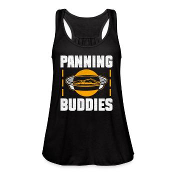 Panning Buddies - Gold Panning Mining - Women's Flowy Tank Top by Bella - black - Front - Julia (174cm)
