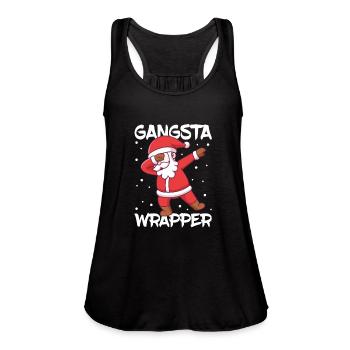 Gangsta Wrapper Santa Claus - Women's Flowy Tank Top by Bella - black - Front - Julia (174cm)