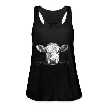 Cow - Women's Flowy Tank Top by Bella - black - Front - Julia (174cm)