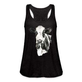Cow - Women's Flowy Tank Top by Bella - black - Front - Julia (174cm)