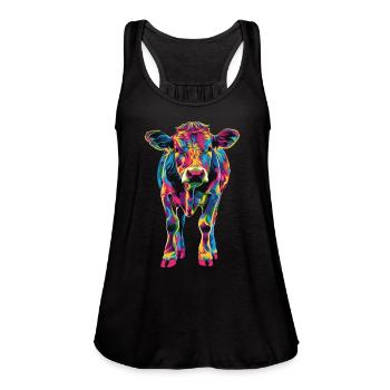 Cow - Women's Flowy Tank Top by Bella - black - Front - Julia (174cm)