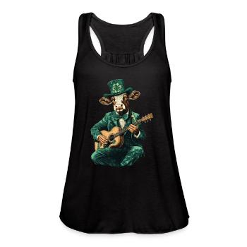Cow - Women's Flowy Tank Top by Bella - black - Front - Julia (174cm)