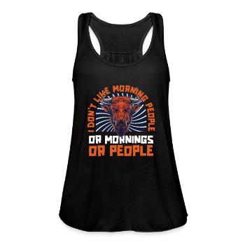 Bull Beef Cattle - Women's Flowy Tank Top by Bella - black - Front - Julia (174cm)
