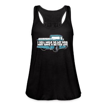 Milk Dog Milk Truck - Women's Flowy Tank Top by Bella - black - Front - Julia (174cm)