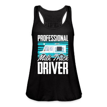 Milk Milk Truck - Women's Flowy Tank Top by Bella - black - Front - Julia (174cm)