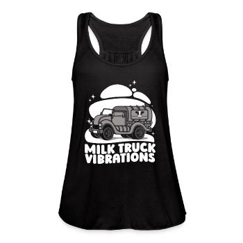 Milk Vibrations Milk Truck - Women's Flowy Tank Top by Bella - black - Front - Julia (174cm)