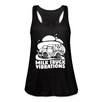 Milk Vibes Milk Truck - Women's Flowy Tank Top by Bella - black - Front - Julia (174cm)