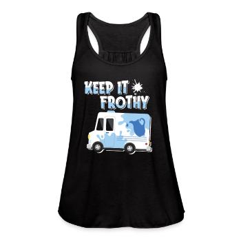 Milk Frothy Milk Truck - Women's Flowy Tank Top by Bella - black - Front - Julia (174cm)