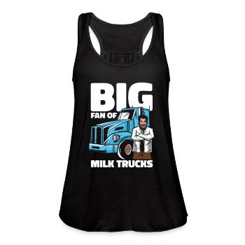 Milk Funny Milk Truck - Women's Flowy Tank Top by Bella - black - Front - Julia (174cm)