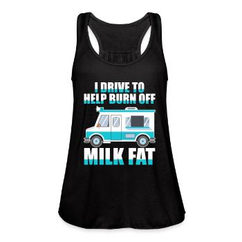 Milk Milk Truck - Women's Flowy Tank Top by Bella - black - Front - Julia (174cm)