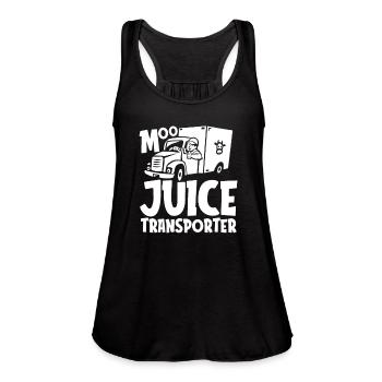 Milk Funny Milk Truck - Women's Flowy Tank Top by Bella - black - Front - Julia (174cm)