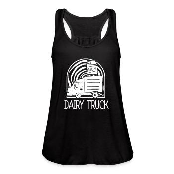 Milk Milk Truck - Women's Flowy Tank Top by Bella - black - Front - Julia (174cm)