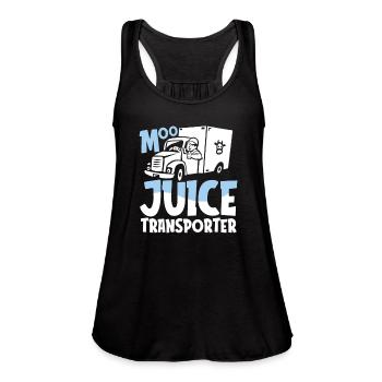 Milk Funny Milk Truck - Women's Flowy Tank Top by Bella - black - Front - Julia (174cm)