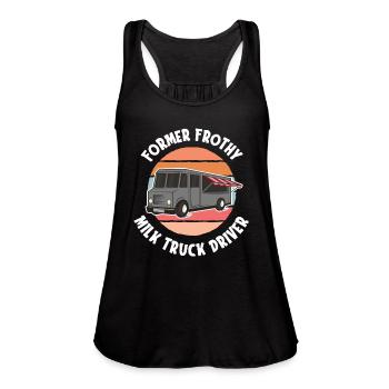 Milk Milk Truck - Women's Flowy Tank Top by Bella - black - Front - Julia (174cm)