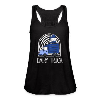 Milk Milk Truck - Women's Flowy Tank Top by Bella - black - Front - Julia (174cm)