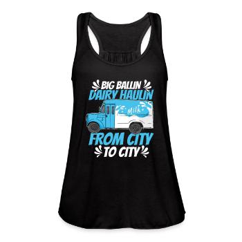 Milk Funny Milk Truck - Women's Flowy Tank Top by Bella - black - Front - Julia (174cm)