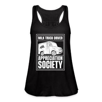 Milk Milk Truck - Women's Flowy Tank Top by Bella - black - Front - Julia (174cm)