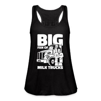 Milk Milk Truck - Women's Flowy Tank Top by Bella - black - Front - Julia (174cm)