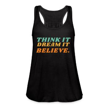Inspiration - Women's Flowy Tank Top by Bella - black - Front - Julia (174cm)