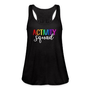 activity squad, activity assistant - Women's Flowy Tank Top by Bella - black - Front - Julia (174cm)