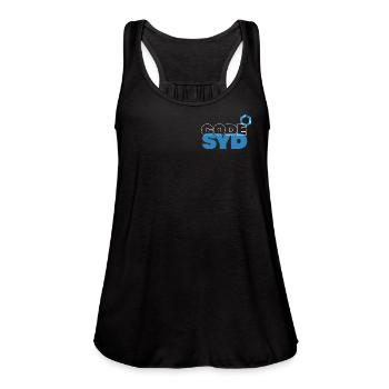 Code Syd Geometric Logo - Women's Flowy Tank Top by Bella - black - Front - Julia (174cm)