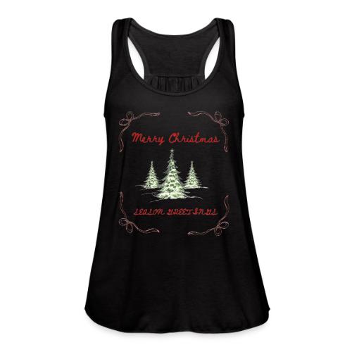 Beautiful Green Christmas Tree Graphic - Women's Flowy Tank Top by Bella