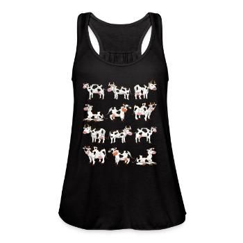 Cow - Women's Flowy Tank Top by Bella - black - Front - Julia (174cm)