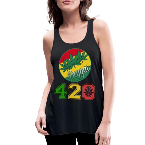 Lively 420 Reggae Ganja Weed Marijuana Design - Women's Flowy Tank Top by Bella