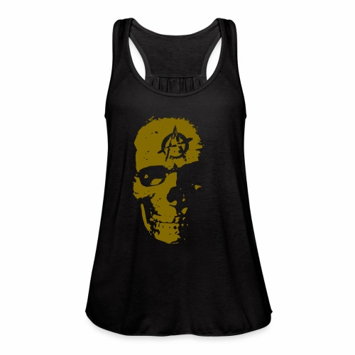 Anarchy Skull Gold Grunge Splatter Dots Gift Ideas - Women's Flowy Tank Top by Bella