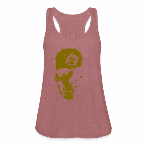 Anarchy Skull Gold Grunge Splatter Dots Gift Ideas - Women's Flowy Tank Top by Bella