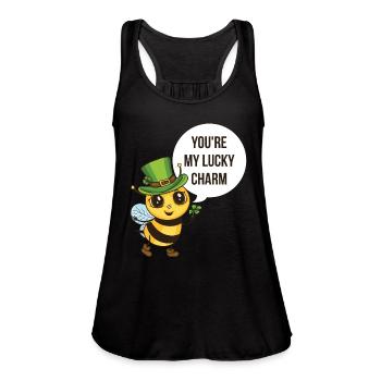 Youre My Lucky Charm Funny St. Patrick's Day Gift - Women's Flowy Tank Top by Bella - black - Front - Julia (174cm)