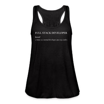 Full Stack Developer (funny definition) - Women's Flowy Tank Top by Bella - black - Front - Julia (174cm)