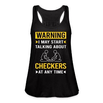 Warning Checkers - Women's Flowy Tank Top by Bella - black - Front - Julia (174cm)