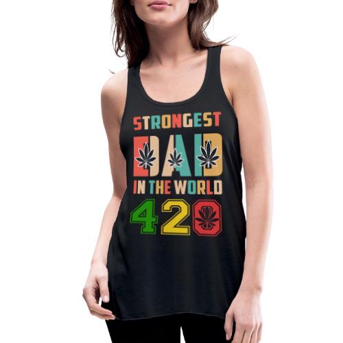 Chucklesome 420 Dad Loves Herb Weed Marijuana - Women's Flowy Tank Top by Bella