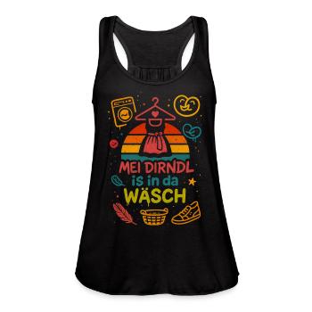Mei Dirndl is in da Wäsch – Cute Kawaii Oktoberfes - Women's Flowy Tank Top by Bella - black - Front - Julia (174cm)