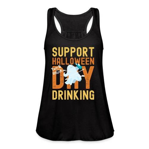 Support Halloween Day Drinking | Drunk Ghost - Women's Flowy Tank Top by Bella