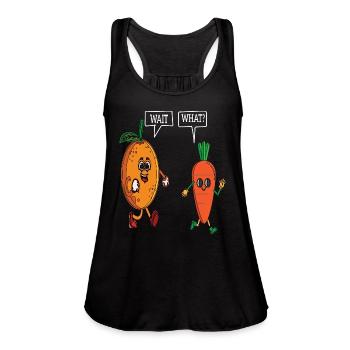 WAIT WHAIT? - Women's Flowy Tank Top by Bella - black - Front - Julia (174cm)