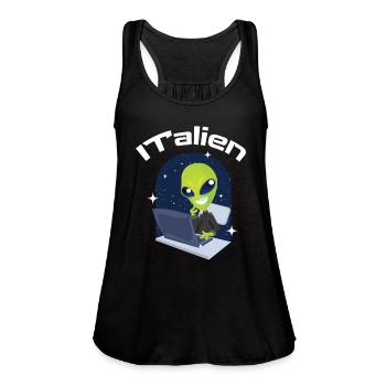ITalien Alien Computer Scientist Hacker - Women's Flowy Tank Top by Bella - black - Front - Julia (174cm)