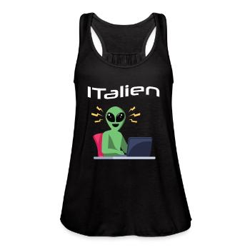 ITalien Alien Computer Scientist Hacker - Women's Flowy Tank Top by Bella - black - Front - Julia (174cm)
