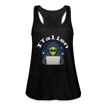 ITalien Alien Computer Scientist Hacker - Women's Flowy Tank Top by Bella - black - Front - Julia (174cm)