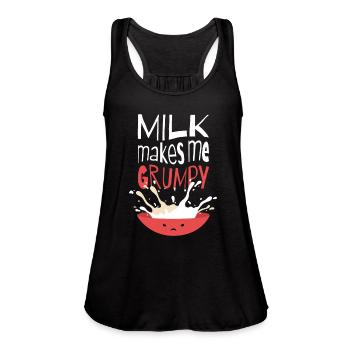 Milk Makes Me Grumpy Milk - Women's Flowy Tank Top by Bella - black - Front - Julia (174cm)